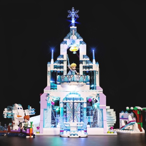 레고 디즈니 겨울왕국2 프린세스 엘사의 마법 얼음궁전 LED 조명 창작 신제품 43172