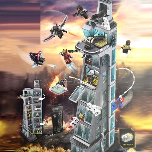 레고 신제품 슈퍼히어로 타워 공격 7층 본사 건물 어벤져스 76038 SH678 중국 호환 창작 한정판