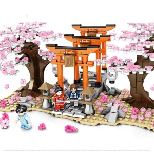 레고호환 크리에이터 일본식 벚꽃 거리 장면 사쿠라 601075