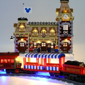 레고 디즈니 기차와 역 트레이션 LED 조명 71044 11001