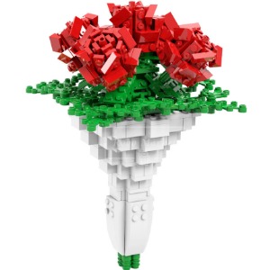 레고 호환 발렌타인데이 붉은 로즈 장미 선물 아이디어 90015 신제품 창작