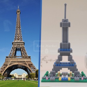 3D 디폼블럭 입체 도안 유명 건축물 프랑스 에펠탑 폼폼 미니 나노블럭 8mm