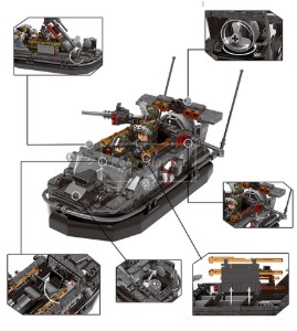 레고 신제품 특수부대 군사 돌격 전투 모터 고무 보트 밀리터리 XB06017 호환 창작