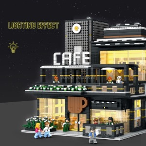 레고 신제품 창작 건축물 조명 버전 코너 카페 크리에이터 86007 호환 창작