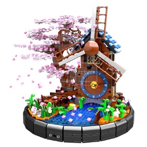 레고 신제품 시계 엘프 마법사 벚꽃 풍차 크리에이터 92035 호환 창작