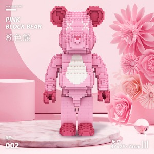 레고 신제품 MOC 핑크 사랑과 폭력적인 곰 크리에이터 호환 창작