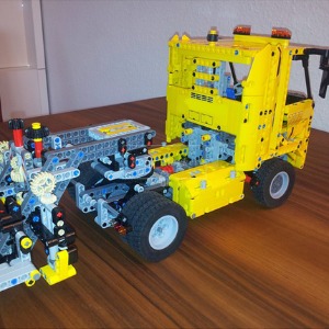 레고 테크닉 MOC-3196 42009 C-Model Tieflader 노란색 트럭 트레일러 호환 신제품 창작