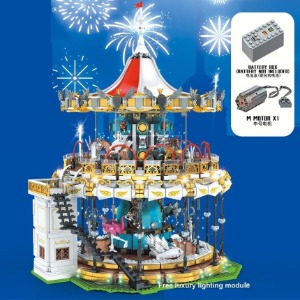 레고 10196 신제품 판타지 놀이공원 이층 회전목마 조명 파워포함 크리에이터 11011 중국 호환 창작