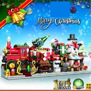 레고 신제품 크리스마스 눈사람 기차 상점 변신 크리에이터 7008 호환 창작
