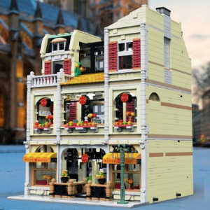 레고 신제품 모듈러 MOC 피자 가게 상업 건물 레스토랑 크리에이터 10202 호환 창작
