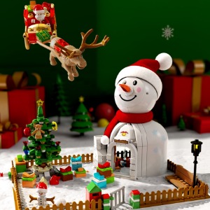 레고 신제품 크리스마스 눈사람 선물집 장로 엘크 썰매 크리에이터 601156 호환 창작