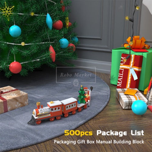 레고 크리에이터 MOC-C7429 자체 설계 크리스마스 기차 호환 신제품 창작