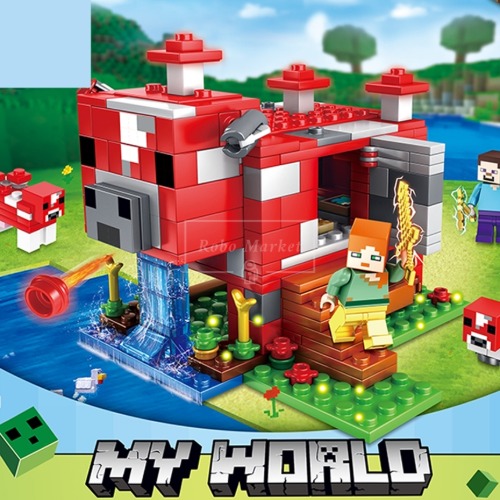레고 21170 신제품 붉은 돼지의 집 피그하우스 마인크래프트 416 중국 호환 창작