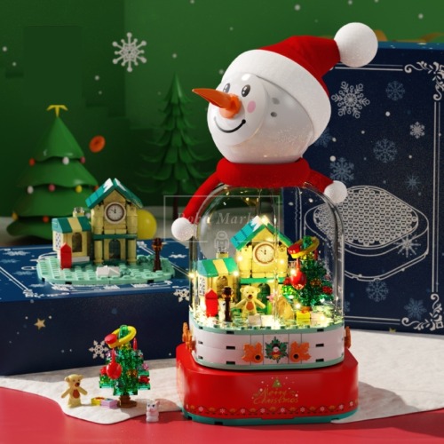 레고 신제품 크리스마스 선물 빛 눈사람 오르골 크리에이터 601162 호환 창작