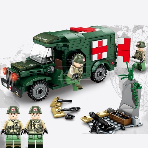 레고 신제품 특수부대 군사 의료차량 구조 시리즈 밀리터리 SY1724 호환 창작