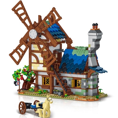 레고 신제품 소규모 작은 마을 풍차 아이디어 50103 호환 창작