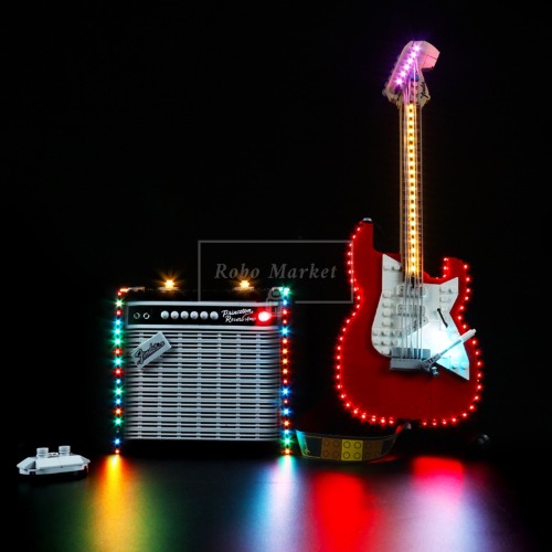 레고 LED 조명 아이디어 펜더 스트라토캐스터 일렉트릭 기타 창작 신제품 21329