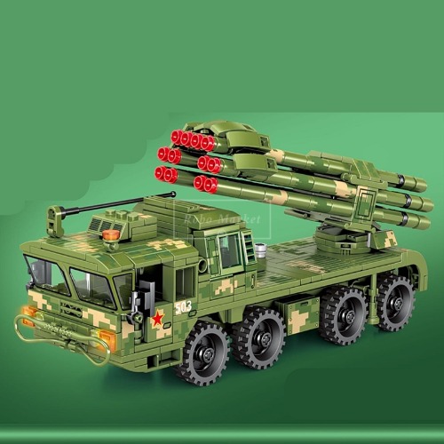 레고 신제품 특수부대 군사 PHL-03 자주포 로켓 발사 차량 밀리터리 203109 호환 창작