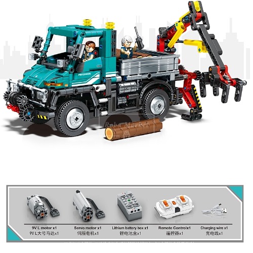 레고 신제품 원격제어 목재 운반 로깅 트럭 테크닉 720900P 호환 창작