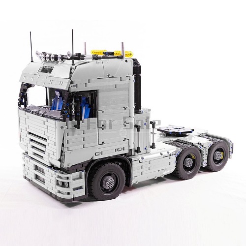 레고 테크닉 MOC-2475 대형 공압 트랙터 트레일러 트럭 본체 호환 신제품 창작