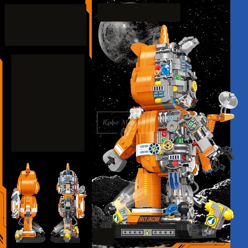 레고 신제품 마이크로 우주 항공 유니콘 해부 폭력적인곰 크리에이터 DZ6004 호환 창작