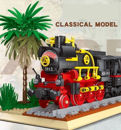 레고 신제품 MOC 기차 BIGBOY 복고풍 증기 기관차 크리에이터 59008 호환 창작