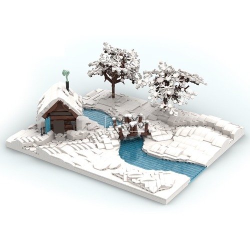 레고 크리에이터 신제품 Winter Scene 겨울 스크린 풍경 배경 MOC-85879 호환 한정판