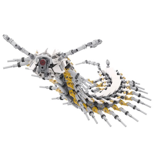 레고 크리에이터 호환 시뮬레이션 곤충 메카 거대한 지네 동물 MOC-C9628 신제품 창작