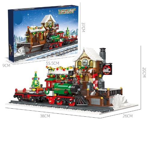 레고 크리에이터 호환 크리스마스 기차 플랫폼 열차 휴일 선물 트레인 89142 신제품 창작