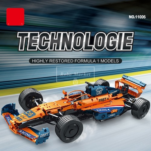 레고 스피드챔피언 호환 오렌지 레이싱카 모델 포뮬러 F1 시합 경주용 트랙 11006 신제품 창작