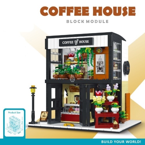레고 크리에이터 호환 모듈러 건물 꽃 커피 하우스 하우스 빌라 31066 신제품 창작