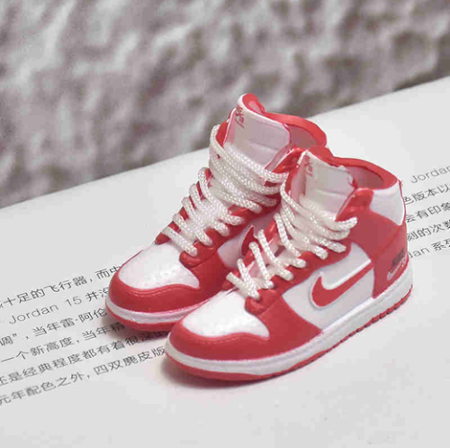 신발 미니어쳐 Nike DUNK special edition high top white and red MT-0592