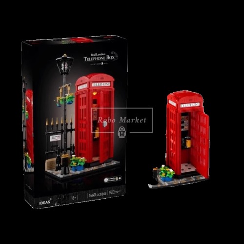 레고 21347 호환 빨간 런던 공중전화 박스 아이디어 신제품 창작